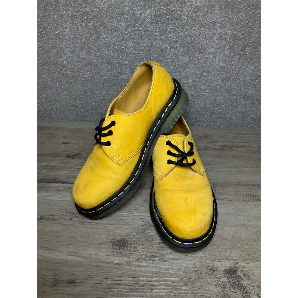 Dr. Martens 1461 Yellow Nubuck Leather Oxford Shoes Women US 7 EU 38